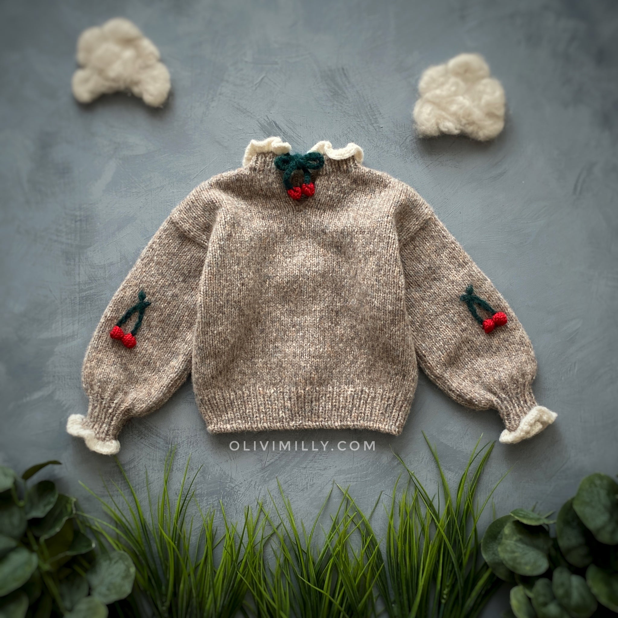 Cherries pullover | Beigebrown