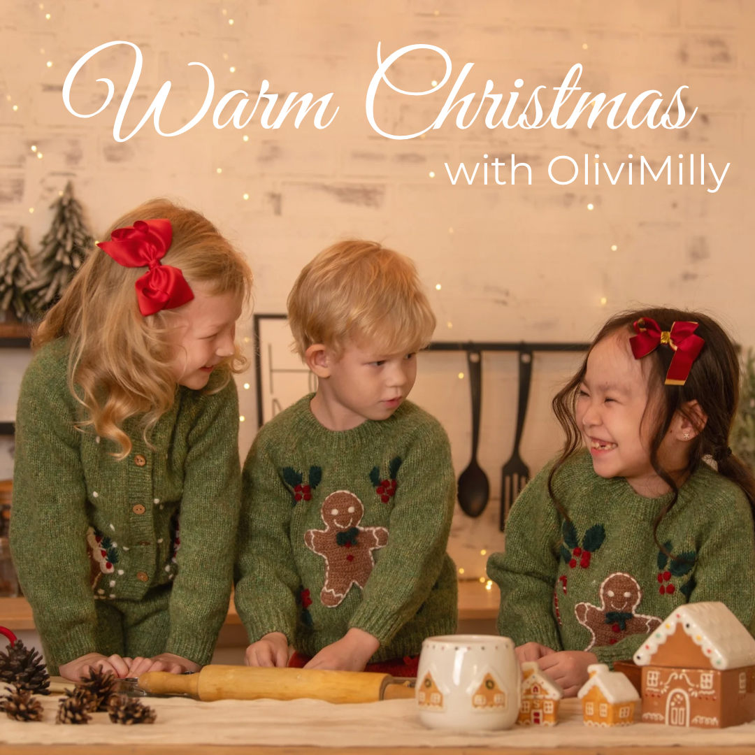 Cozy Christmas knitwear: handmade sweaters and cardigans with embroidery.