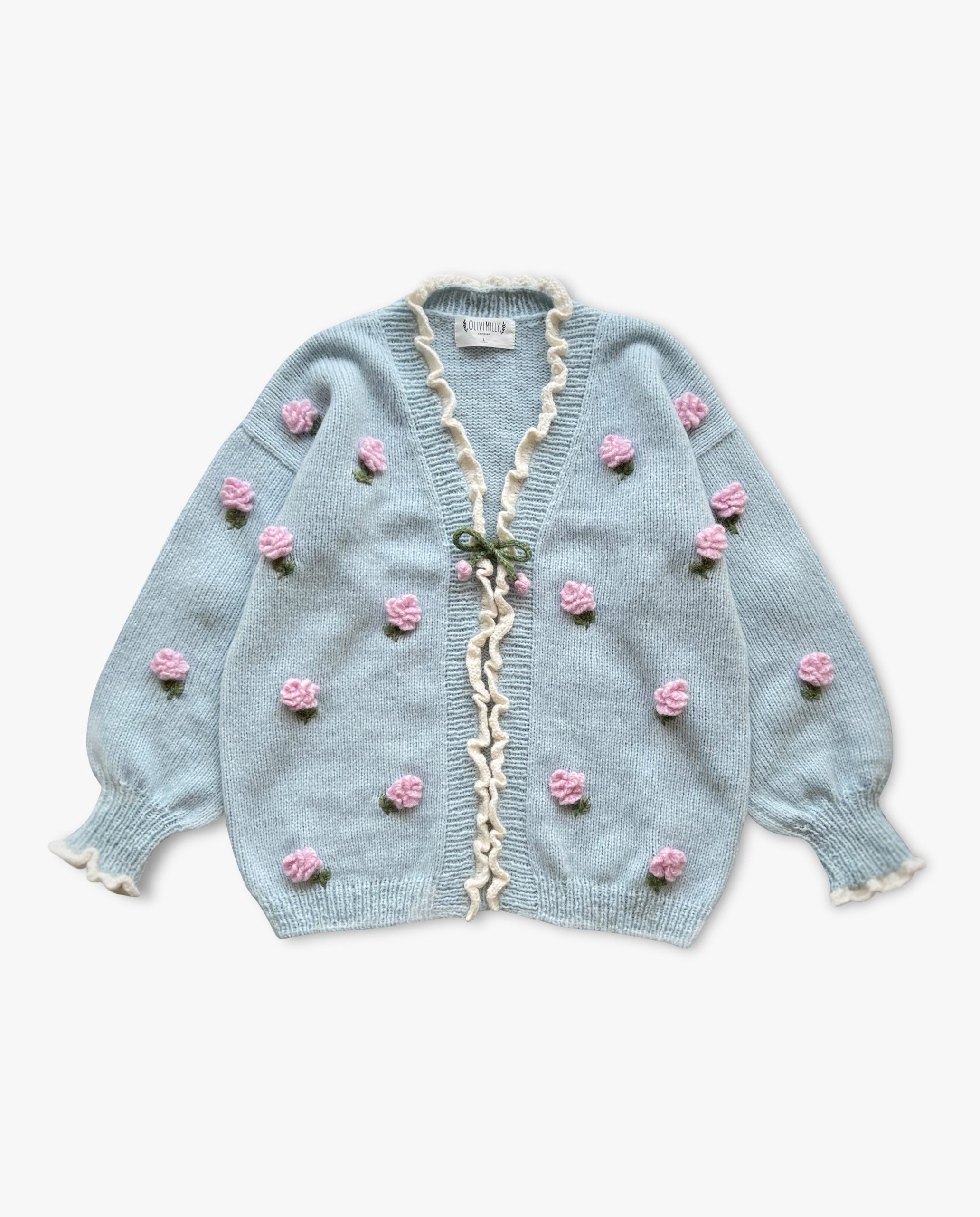 Adult Roses cardigan | Blue – OliviMilly