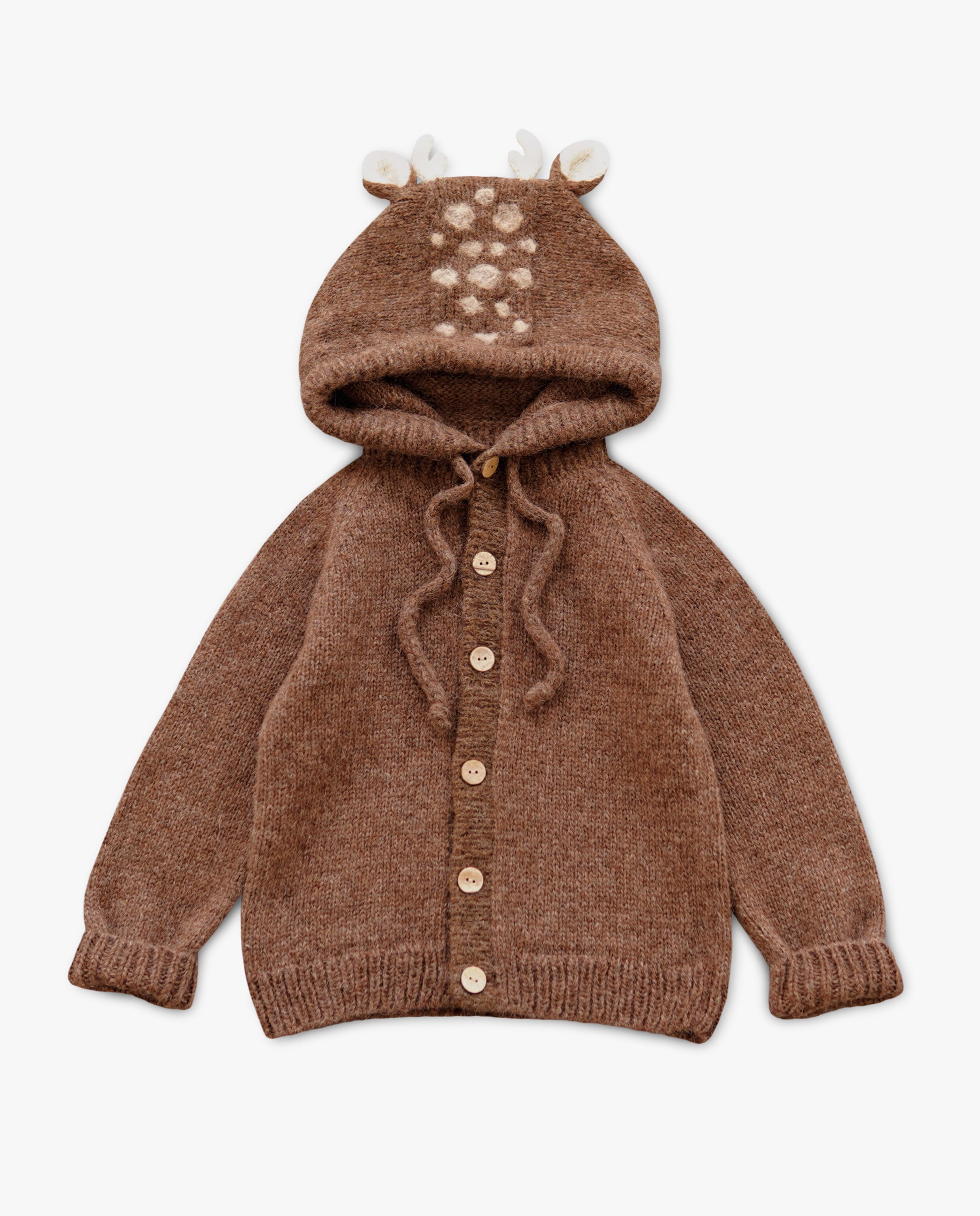 Deer Hooded Cardigan | Brown