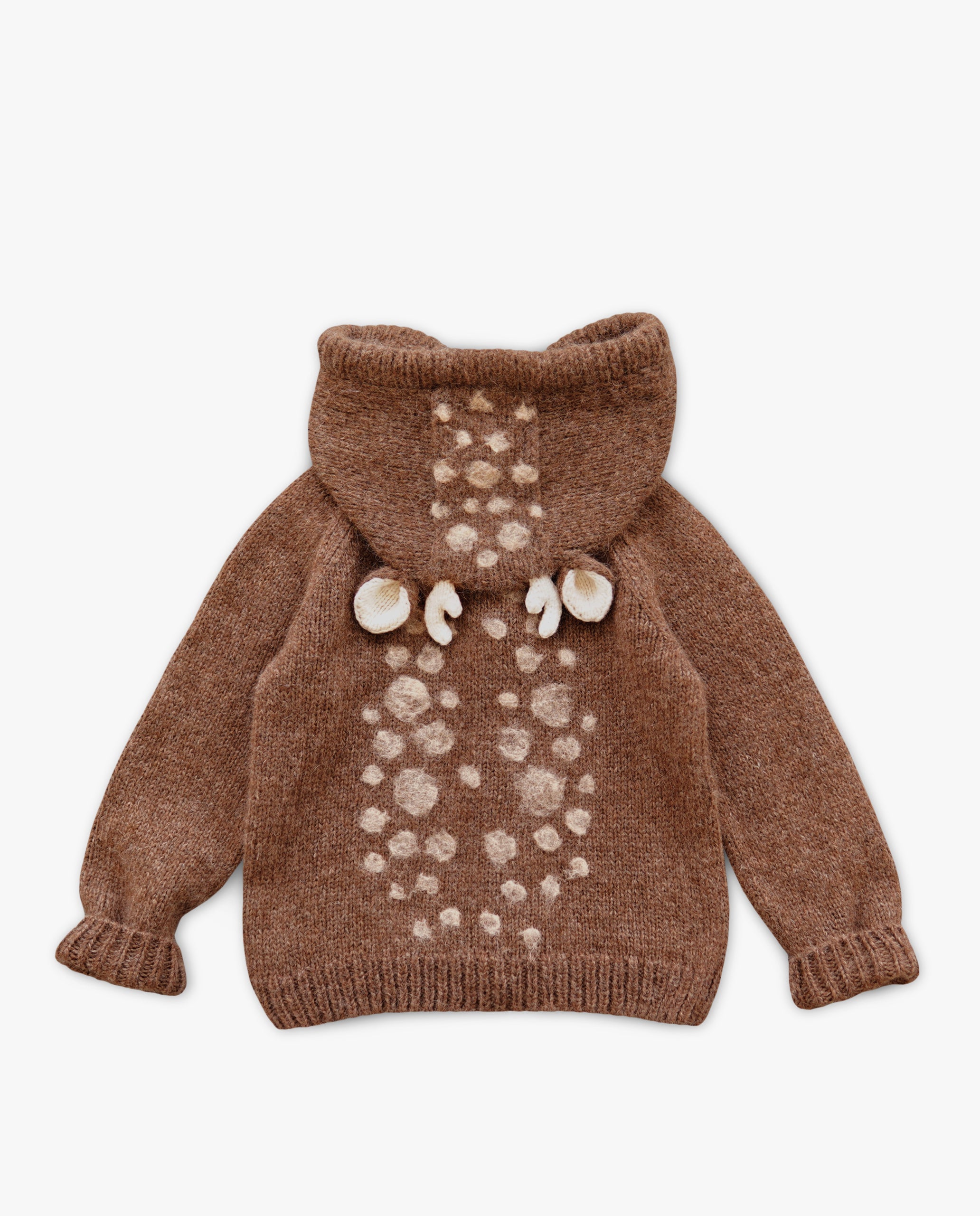 Deer Hooded Cardigan | Brown