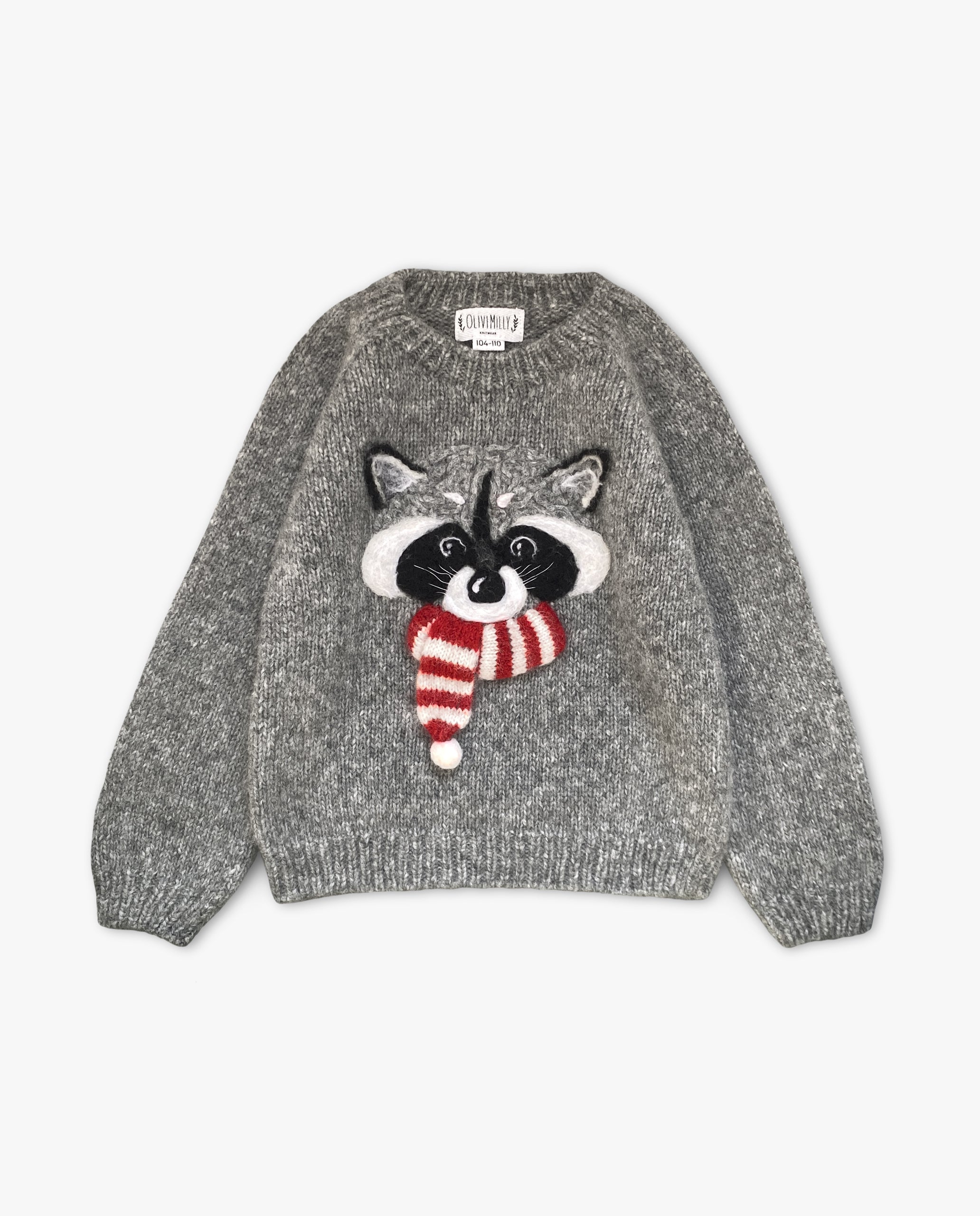 Festive Raccoon jumper | Dark grey – OliviMilly