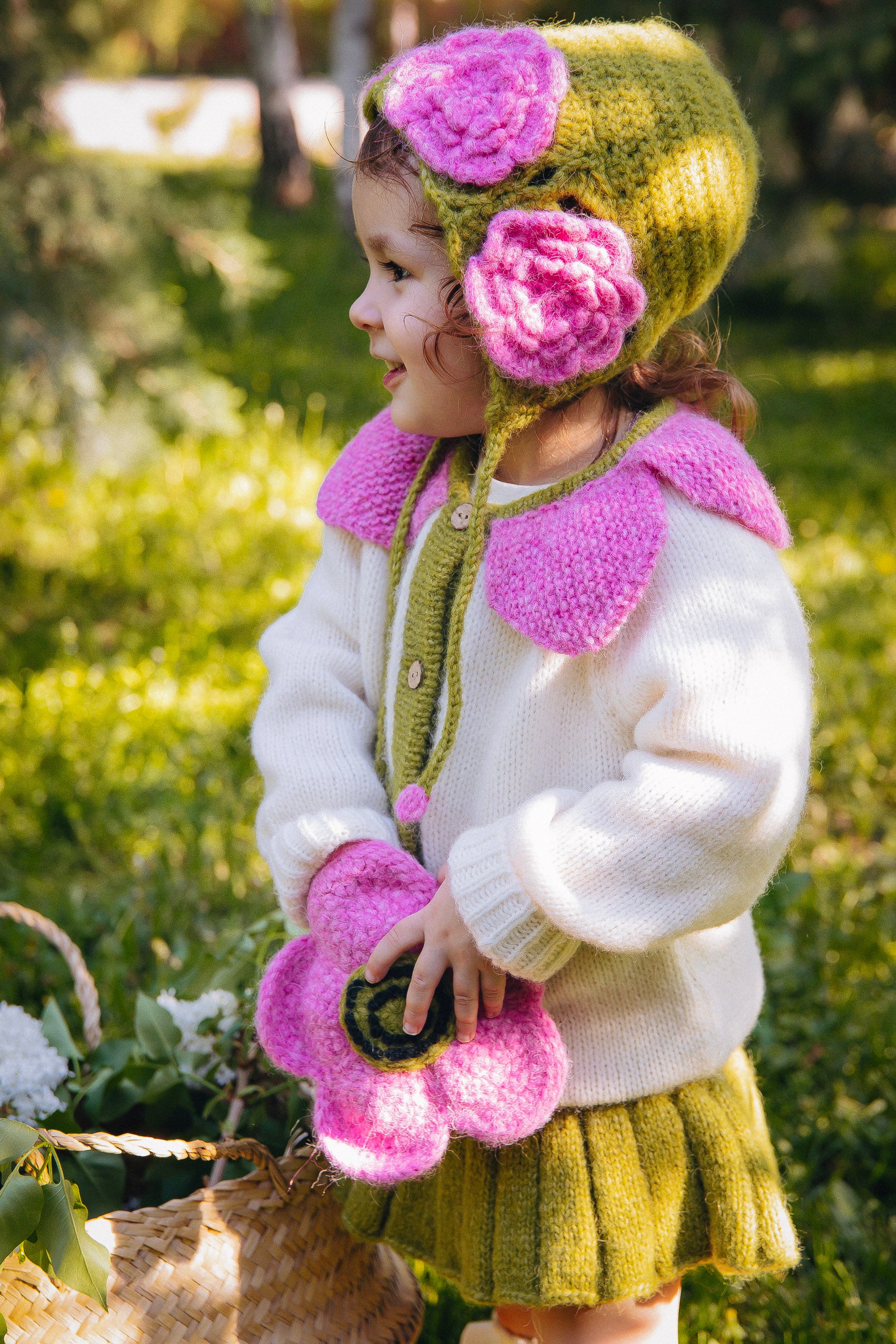 Anemones cardigan | Rose