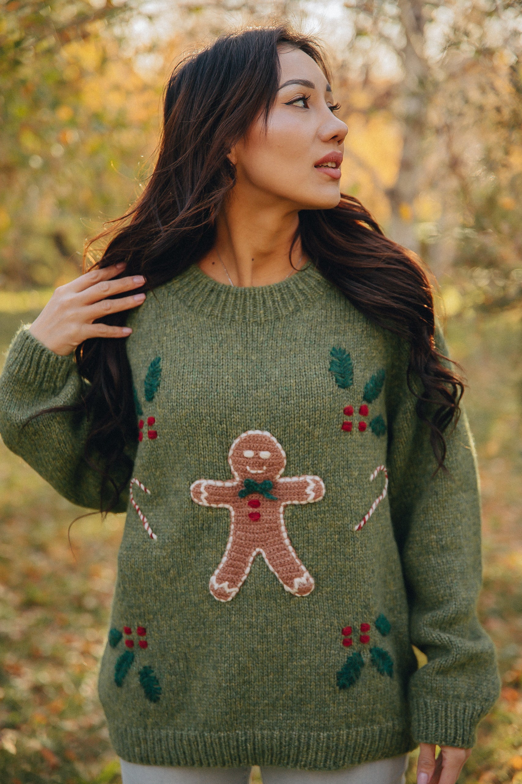 Adult Winter Fairy Tale Jumper| Moss Green