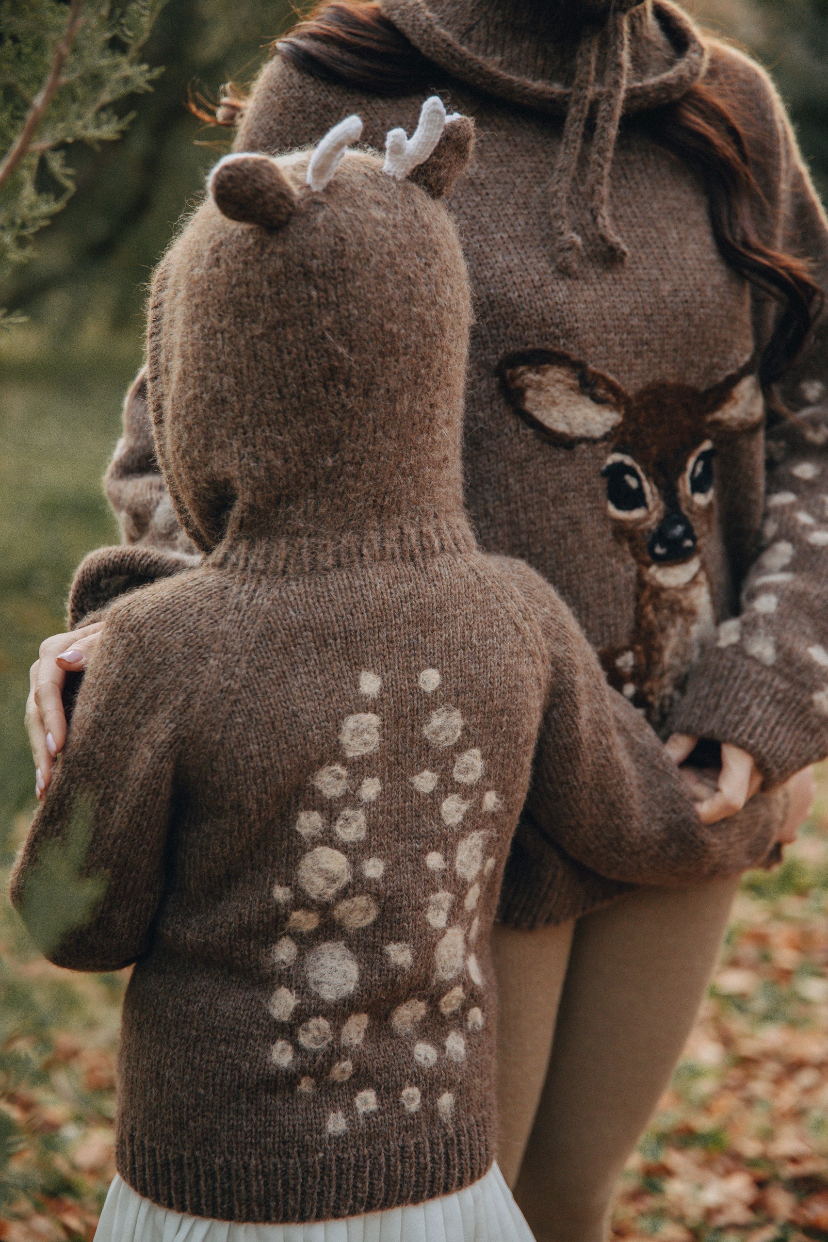 Deer Hooded Cardigan | Brown