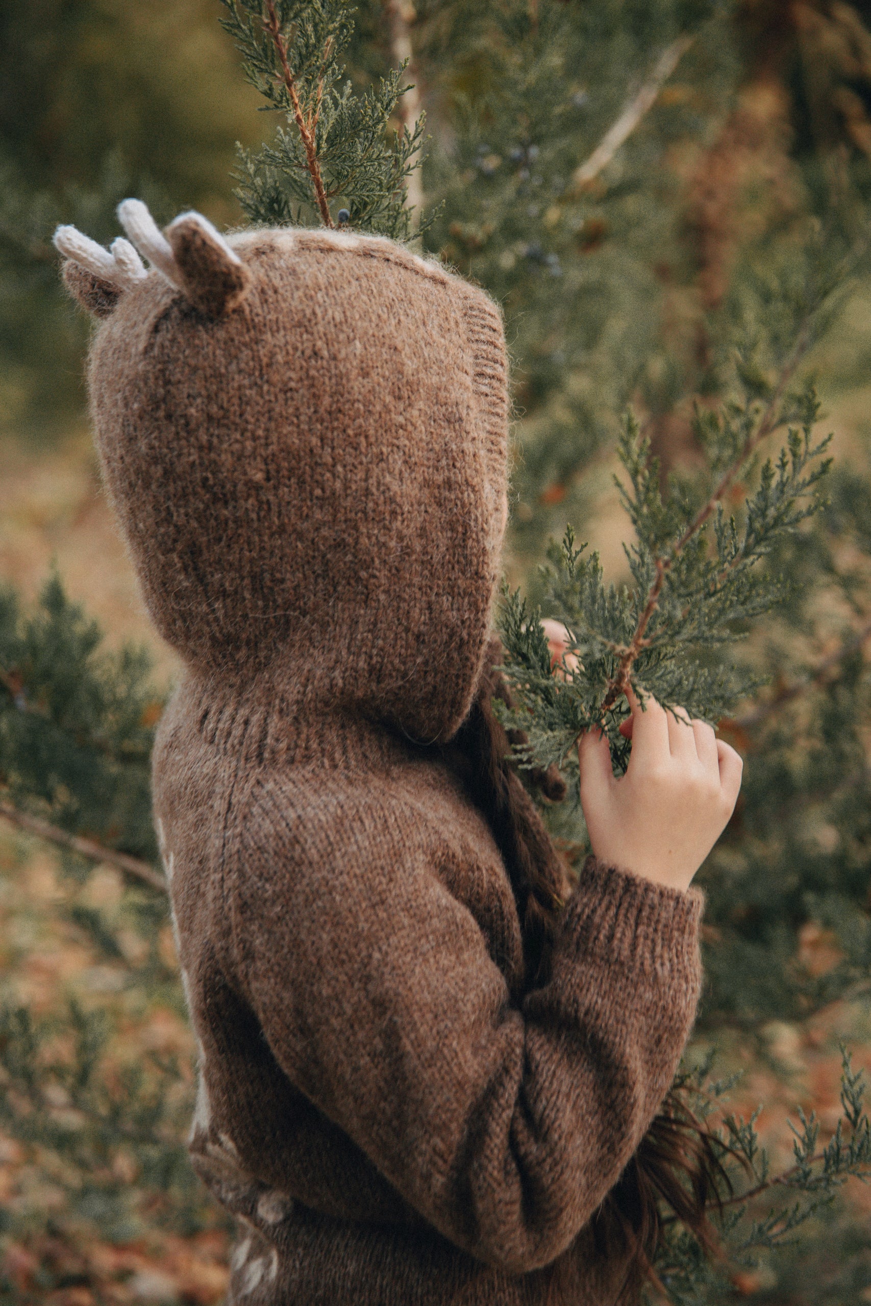 Deer Hooded Cardigan | Brown