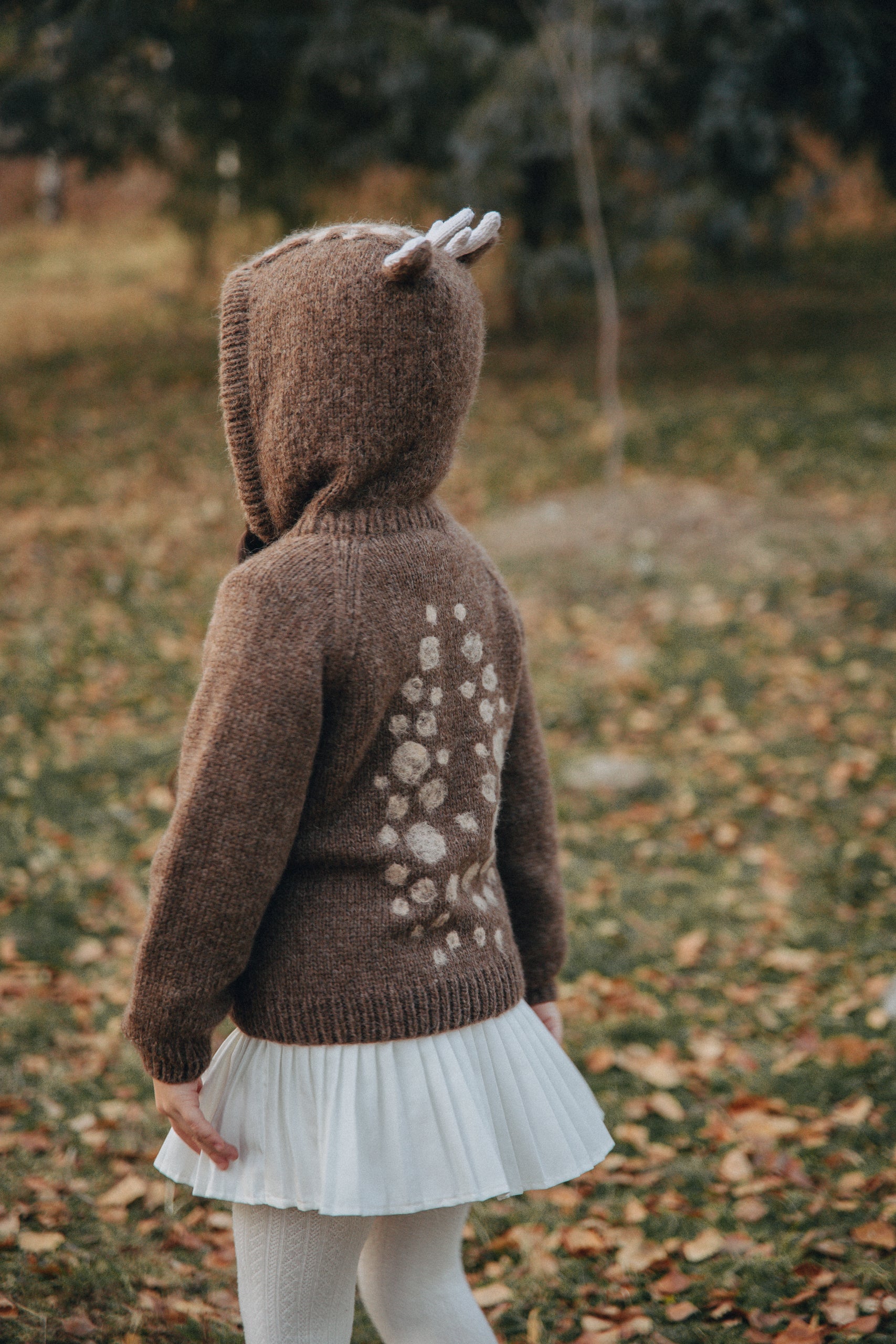 Deer Hooded Cardigan | Brown