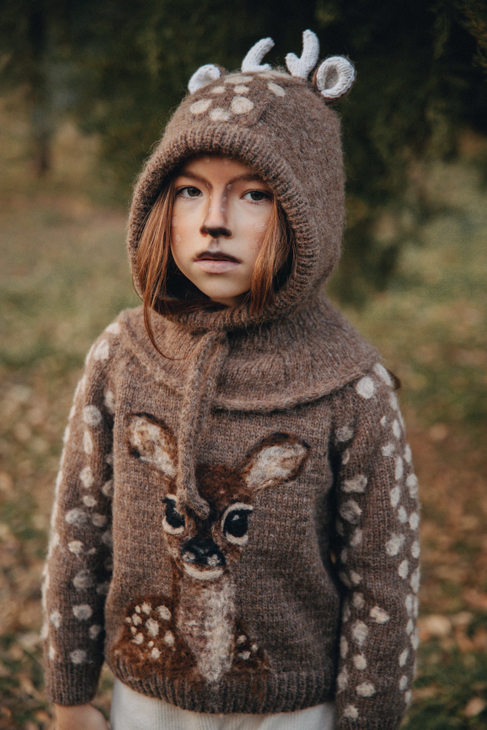 Deer Hooded Cowl | Brown
