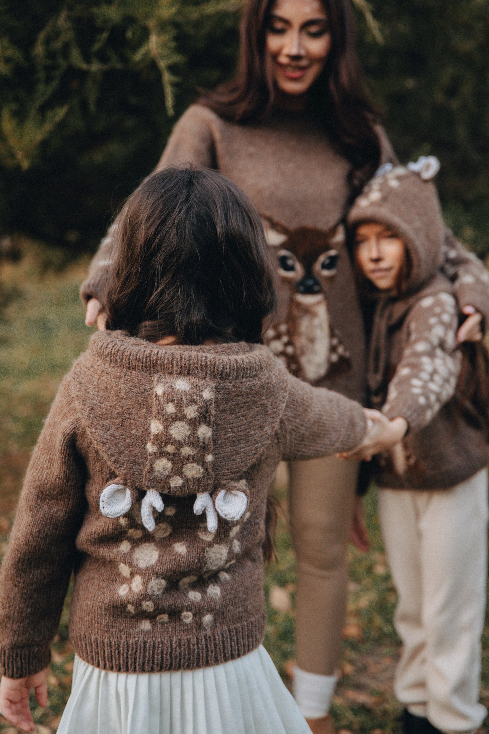 Deer Hooded Cardigan | Brown